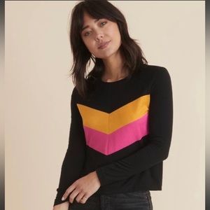 Marine Layer Deb Chevron Top Black size XS